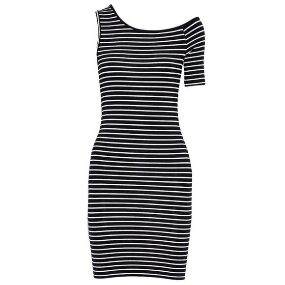 Frame Denim Black & white striped mini dress. - Picture 1 of 3